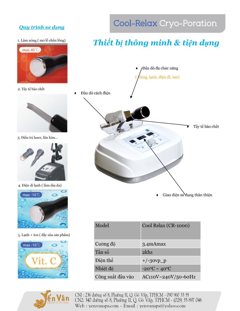 Máy Điện Di Cool Relax 2 – Giải Pháp Chăm Sóc Da Chuyên Nghiệp Cho Spa 2025