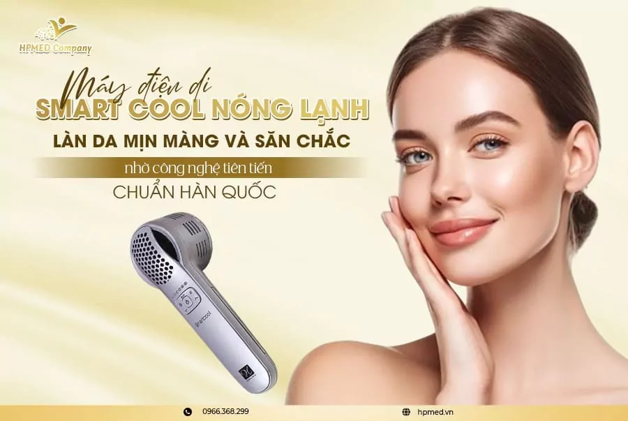 Máy điện di Smart Cool nóng lạnh chăm sóc da mặt, giúp da mịn màng săn chắc chuẩn Hàn Quốc