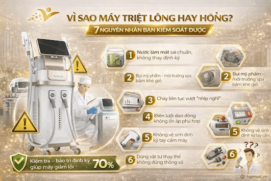 Máy triệt lông công nghệ cao tại spa cùng kỹ thuật viên và các nguyên nhân khiến máy dễ hỏng