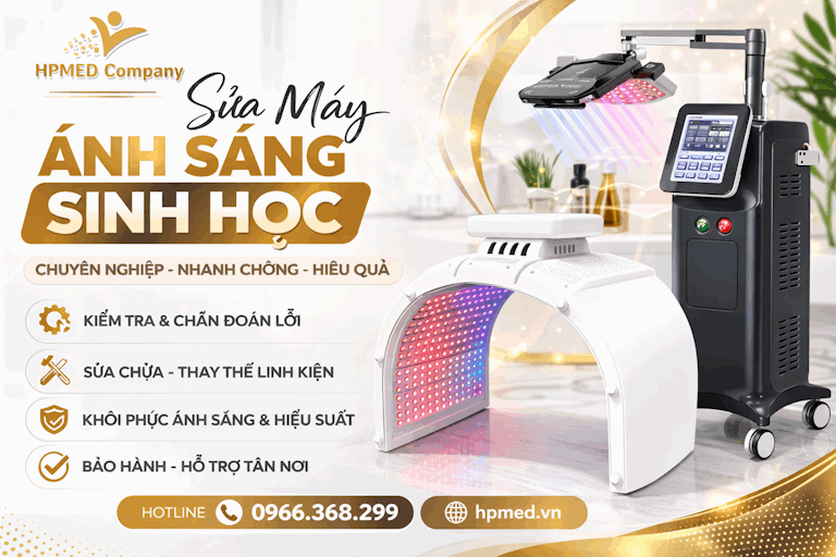 Dịch vụ sửa máy ánh sáng sinh học HPMED Company với thiết bị điều trị da công nghệ cao
