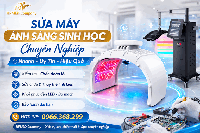 Máy ánh sáng sinh học HPMED Company dùng trong spa thẩm mỹ cùng dịch vụ sửa chữa bảo hành chuyên nghiệp