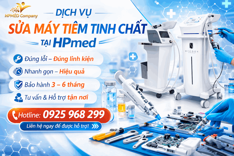 Dịch vụ sửa máy tiêm tinh chất tại HPmed với thiết bị y tế hiện đại và hotline hỗ trợ 0925 968 299